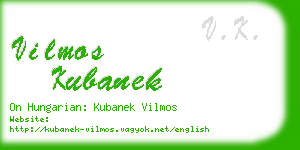 vilmos kubanek business card